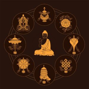 Ashtamangala Les huit signes auspicieux bouddhistes