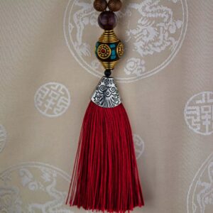 caiz1064 Collier ethnique perle tibétaine nepal (1)