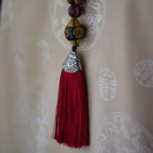 caiz1064 Collier ethnique perle tibétaine nepal (2)