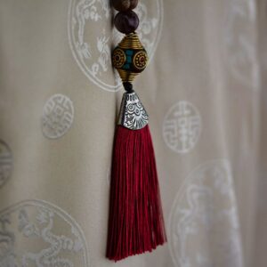caiz1064 Collier ethnique perle tibétaine nepal (3)