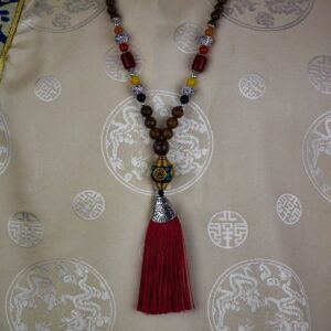 caiz1064 Collier ethnique perle tibétaine nepal (4)