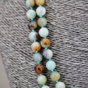 Mala collier amazonite japamala chapelet ou rosaire bouddhiste artisanat ethnique de l'Himalaya Tibet Chine