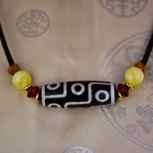 huam1041a Pendentif talisman amulette chung dzi artisanat ethnique tibétain Tibet Chine (1)