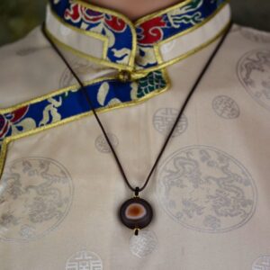 huam1048a Pendentif talisman amulette chung dzi artisanat ethnique tibétain Tibet Chine (5)