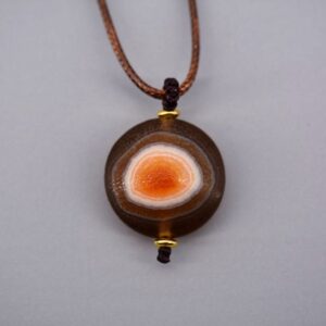 huam1048a Pendentif talisman amulette chung dzi artisanat ethnique tibétain Tibet Chine (8)