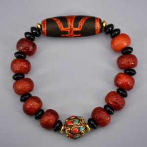 huam1062a Bracelet ethnique dzi chung Tibet Chine (5)