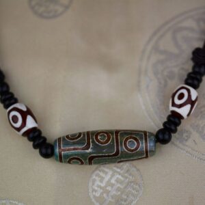 huam1124a Pendentif talisman amulette chung dzi artisanat ethnique tibétain Tibet Chine (1)