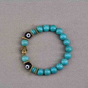 jute1004 Bracelet bouddha dzi turquoise nepal (1)