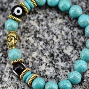 jute1004 Bracelet bouddha dzi turquoise nepal (2)