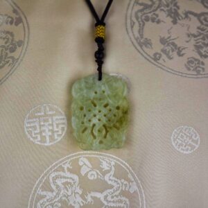 lizh1012 Pendentif noeud sans fin du bouddhisme en jade (3)