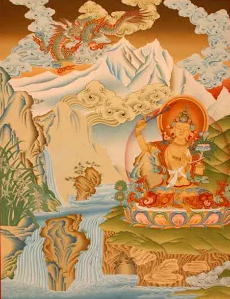 Manjushri vidant le lac Katmandou