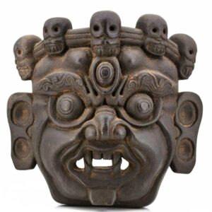 Masque chamane en bois sculpté de Mahakala Bhairava Rituel de danse Cham - Art et Antiquité du Népal et Tibet