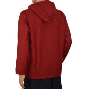 Hoodie Chemise à Capuche Rouge 100% coton manches longues. Artisanat du Népal. Vetements ethniques