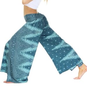 port1260-bleu-turquoise Pantalon portefeuille ethnique Thai asiatique. Mode hippie chic, boho et casual (3)