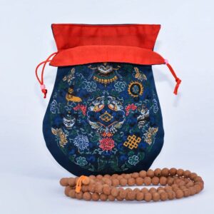 Sac ou pochette à japamala mala. Artisanat tibétain du Népal. Accessoire ethique, éco-responsable et solidaire