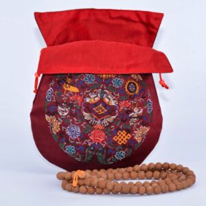 Sac ou pochette à japamala mala. Artisanat tibétain du Népal. Accessoire ethique, éco-responsable et solidaire