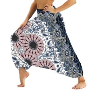 Pantalon sarouel ethnique asiatique. Mode hippie chic, boho et casual