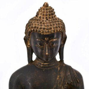 Antiquité Statue Bouddha bronze ancienne Bouddha Sakyamuni Siddhartha Gautama Népal. Art premier himalayen