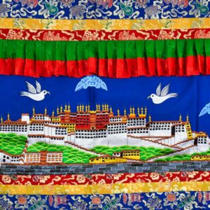 Thangka bouddhiste et tenture. Potala palais du Dalaï Lama, Lhassa, Tibet 'Chine). Artisanat tibétain, Népal. Décoration au style et ambiance de l'Himalaya