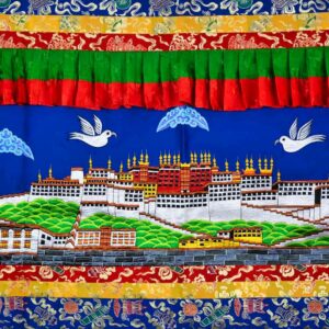 Thangka bouddhiste et tenture. Potala palais du Dalaï Lama, Lhassa, Tibet 'Chine). Artisanat tibétain, Népal. Décoration au style et ambiance de l'Himalaya