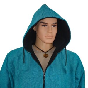 Veste polaire à capuche hoodie. Vêtement éco-responsable et éthique fabriqué au Népal. Mode casual, boho, boheme