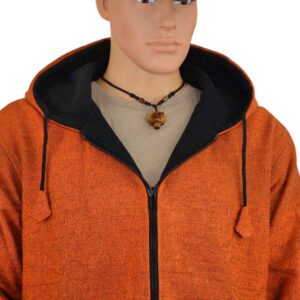 Veste polaire à capuche hoodie. Vêtement éco-responsable et éthique fabriqué au Népal. Mode casual, boho, boheme ethnique