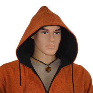 Veste polaire à capuche hoodie. Vêtement éco-responsable et éthique fabriqué au Népal. Mode casual, boho, boheme ethnique