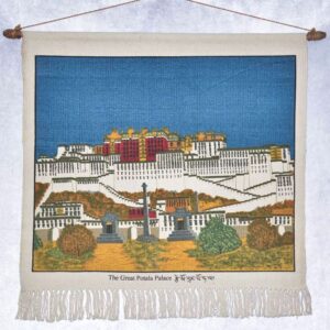 Thangka du Potala en toile de coton, imprimé du palais du Dalaï-Lama.