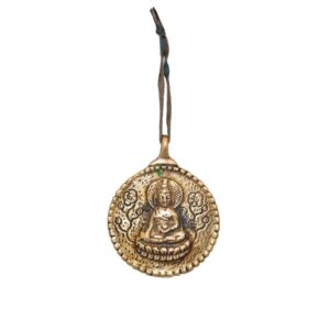 Charme, talisman amulette bouddhiste, en bronze. Calendrier astrologique tibétain et Bouddha medecine Bhaishajyaguru émanation de Shakyamuni. Tibet