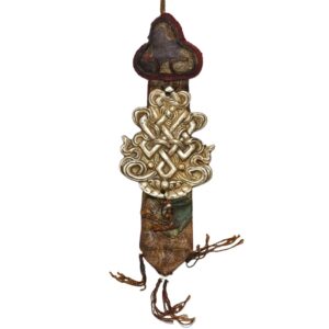 Nœud infini thokcha du bouddhisme chopen shambu talisman amulette tantrique bouddhiste. Artisanat sacré tibétain du Népal.