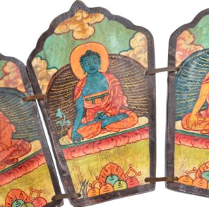 Couronne coiffe de cérémonie bouddhiste en os. Cérémonie, rite initiatique et rituel bouddhique. Art, religion et antiquité du Tibet et du Népal.