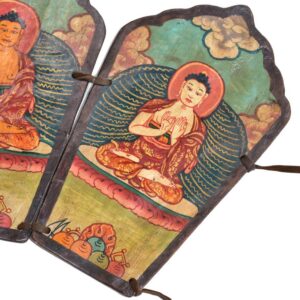 Couronne coiffe de cérémonie bouddhiste en os. Cérémonie, rite initiatique et rituel bouddhique. Les dhyani bouddhas. Art, religion et antiquité du Tibet et du Népal.