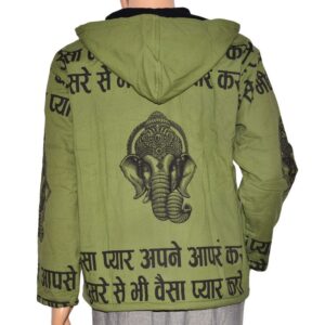 Découvrez notre veste à capuche hoodie, en coton doublé polaire, imprimée Ganesh, fabriquée de manière éthique au Népal. Confortable et chaleureuse, elle allie style unique, engagement et spiritualité. Disponible dans plusieurs coloris sur la Boutique Zen Himalayan-eshop.