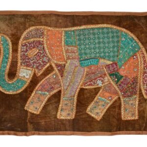 Tenture Éléphant en Patchwork Rajasthani Artisanat du Rajasthan en Inde. Boutique Zen Himalayan-eshop