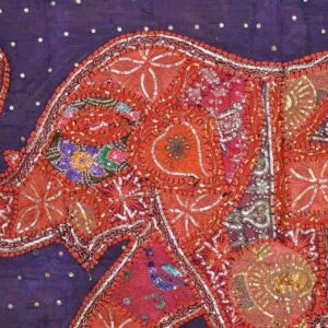 Décoration Murale Éléphant Patchwork & Passementerie Artisanat du Rajasthan en Inde. Boutique Zen Himalayan-eshop