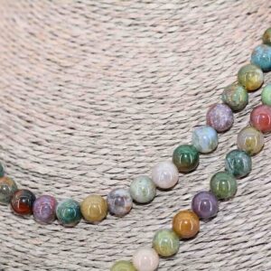 Mala Collier en Agate Indienne 108 Perles Artisanat Tibétain Spiritualité Bouddhiste. Boutique Zen Himalayan-eshop