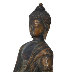 Ancienne Statue Bouddha Sakyamuni Siddhartha Gautama en Bronze - Art Sacré et Antiquité - Boutique Zen Himalayan-eshop