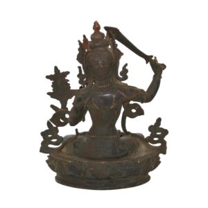 Ancienne Statue Manjushri en Bronze - L'Élégance de l'Art Sacré et de l'Antiquité du Népal - Boutique Zen Himalayan-eshop