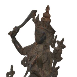 Ancienne Statue Manjushri en Bronze - L'Élégance de l'Art Sacré et de l'Antiquité du Népal - Boutique Zen Himalayan-eshop