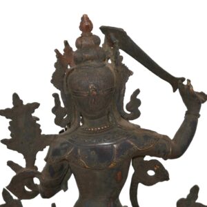 Ancienne Statue Manjushri en Bronze - L'Élégance de l'Art Sacré et de l'Antiquité du Népal - Boutique Zen Himalayan-eshop