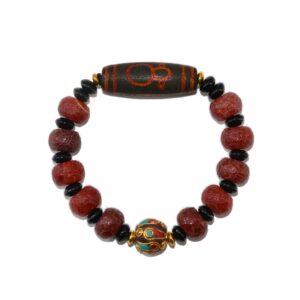 Bracelet Dzi Ruyi Dieu de la Richesse Bijou Tibétain Sacré. Boutique Zen Himalayan-eshop