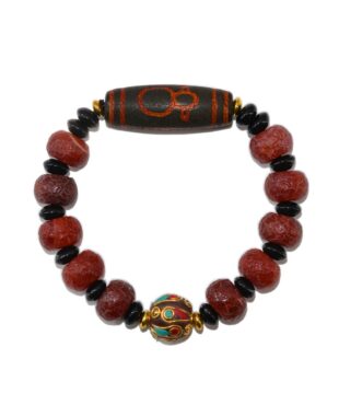 Bracelet Dzi Ruyi Dieu de la Richesse Bijou Tibétain Sacré. Boutique Zen Himalayan-eshop