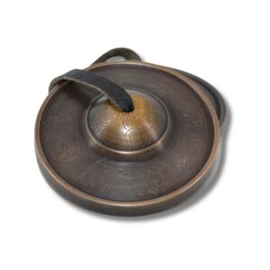 Tingsha Tibétaine Ashtamangala - Cymbale en Bronze - Ø 7,8 cm x 0,425 kg. Boutique Zen Himalayan-eshop