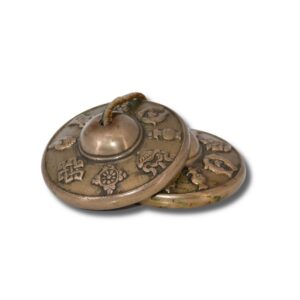 Cymbale Tibétaine Tingsha Ashtamangala - Bronze. Boutique Zen Himalayan-eshop
