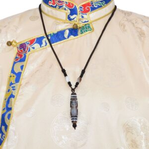 Pendentif Talisman Tibétain Dzi Kubera Sculpté de Bouddha - Artisanat Spirituel du Tibet - Boutique Zen Himalayan-eshop