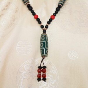 Collier Tibétain Dzi Unique Agate Multi Yeux pour Équilibre et Harmonie - Artisanat du Tibet - Boutique Zen Himalayan-eshop