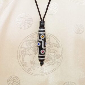 Pendentif Cloisonné Dzi Traditionnel - Agate à 9 Yeux - Bijoux Authentiques du Tibet - Boutique Zen Himalayan-eshop