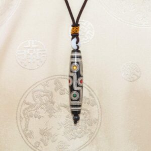 Pendentif Dzi Tibétain Cloisonné - Agate à 9 Yeux - Bijoux Ethniques de l'Himalaya - Boutique Zen Himalayan-eshop