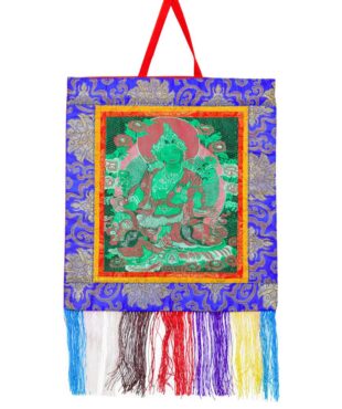 Thangka Tibétain Tara Verte Déesse Bouddhiste de la Protection et de la Compassion - Art Traditionnel - Népal