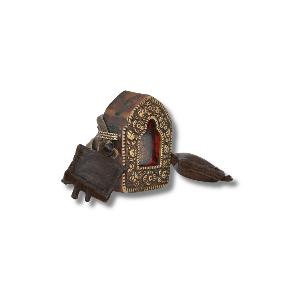 boîte à reliques tibétaine de pèlerinage bouddhiste